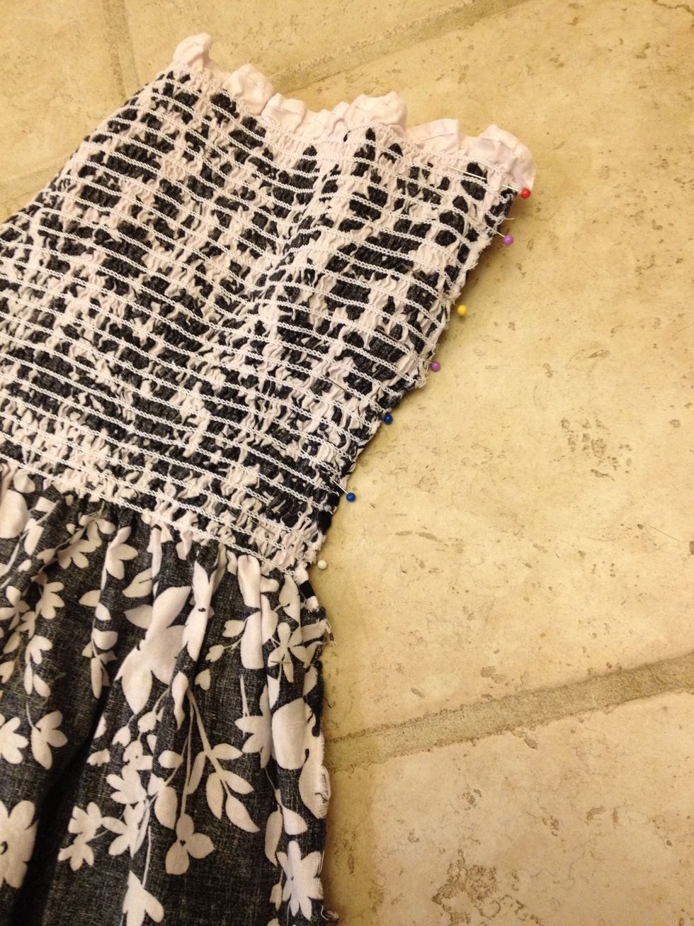 Pin fabric right sides together