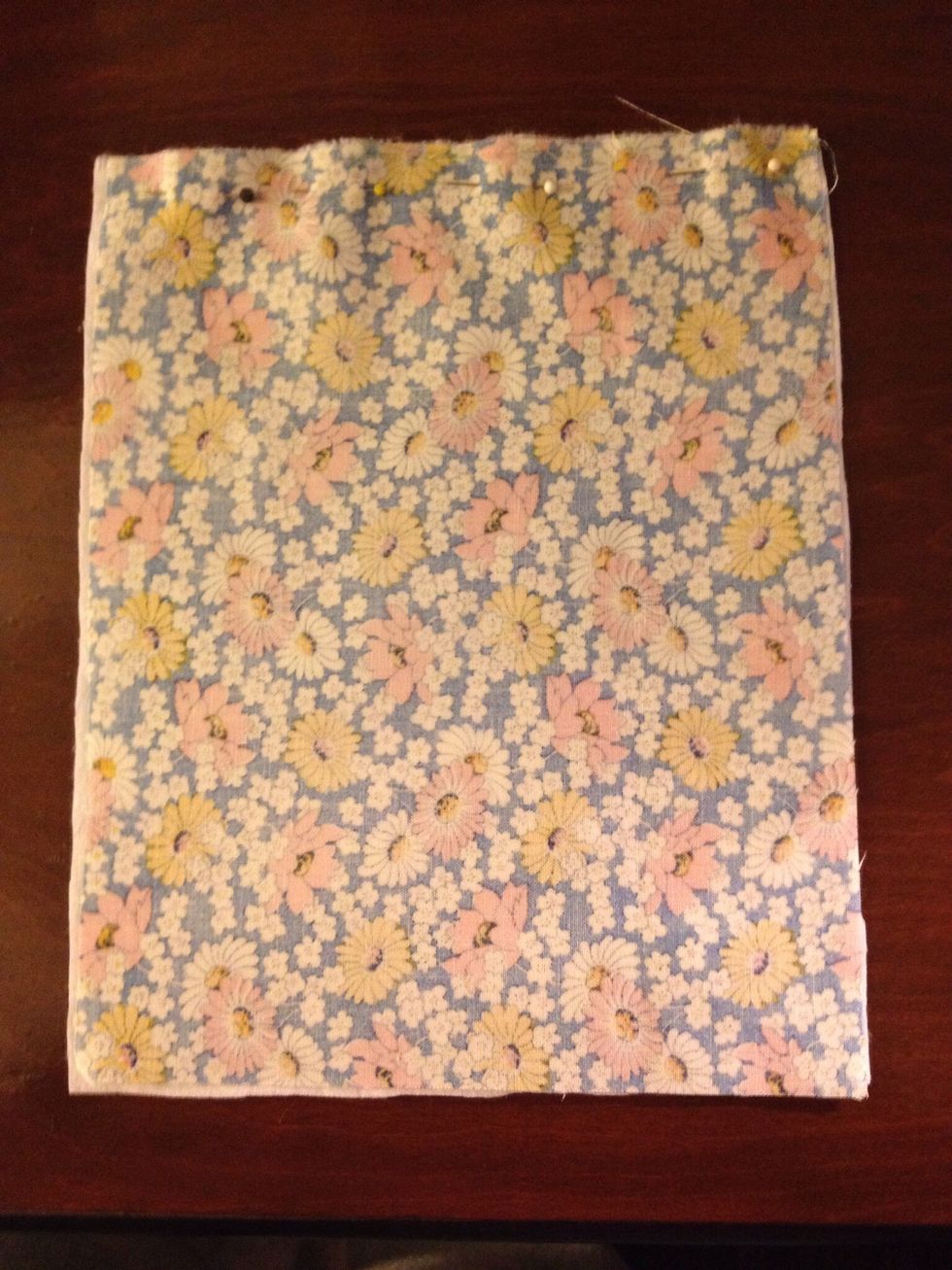 Pin the 8" edges of the remaining pieces of lightweight fabric and flannel, right sides together. Sew along the pinned edge, leaving a 1/4" seam. This is the front of the case.