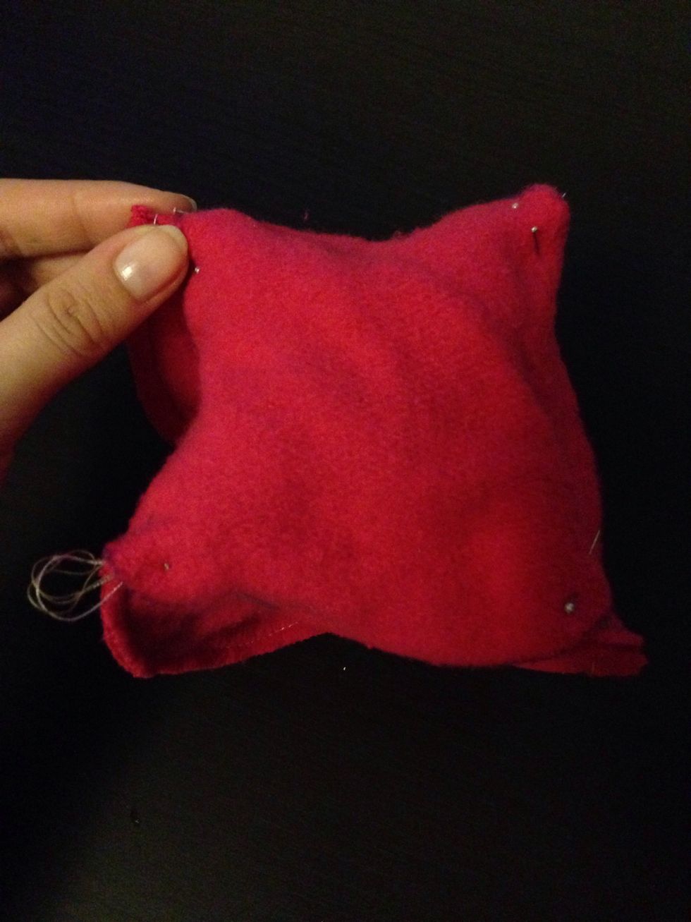 Pin the backside of bottom to the hood and sew together ( I did this by hand )