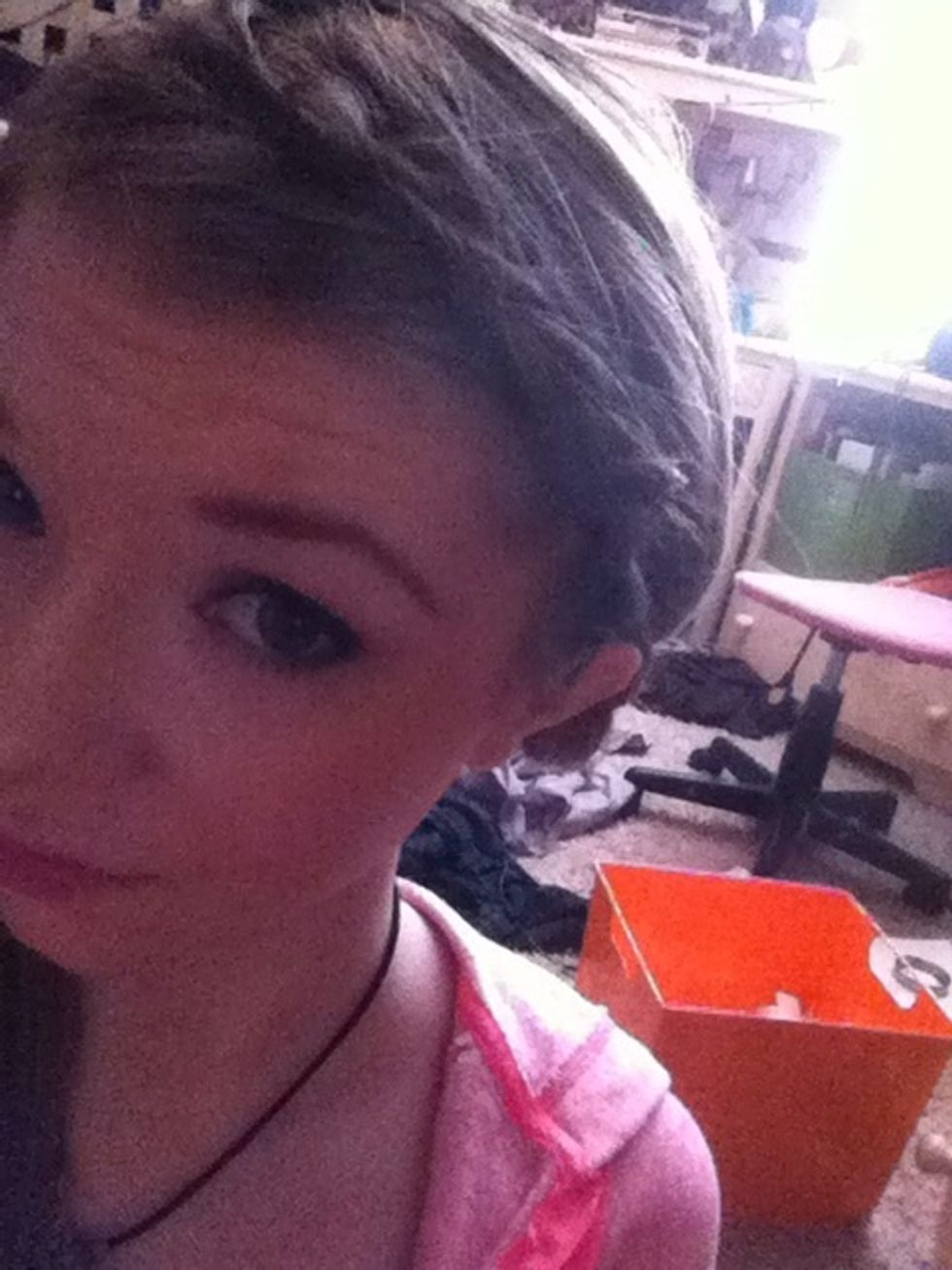 Pin the braid behind your hair (I use two bobby pins)