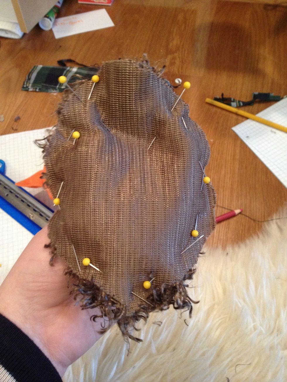 Pin the other piece to the bottom of your hedgehog. Leave an opening so you can flip it right side out again. Other pictures of where pinning goes are in next steps.