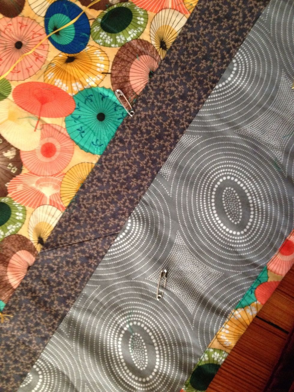 Pin the quilt in a pattern that makes sense and keeps sections about 4 to 6 inches.