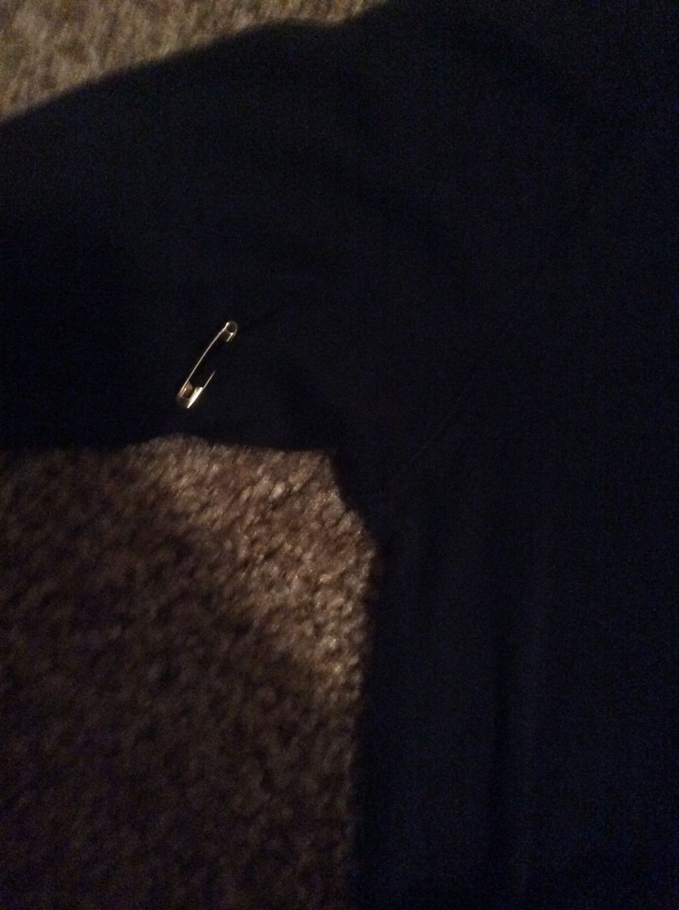 Pin the shirt at were you want it I wanted it the have a bit of sleeve
