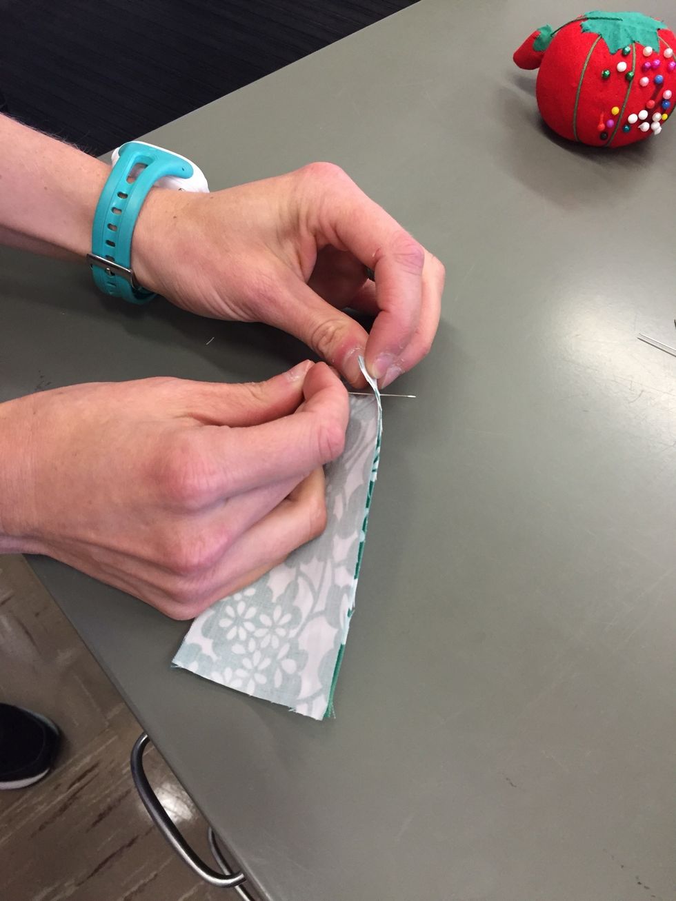 Pin the two pieces together.