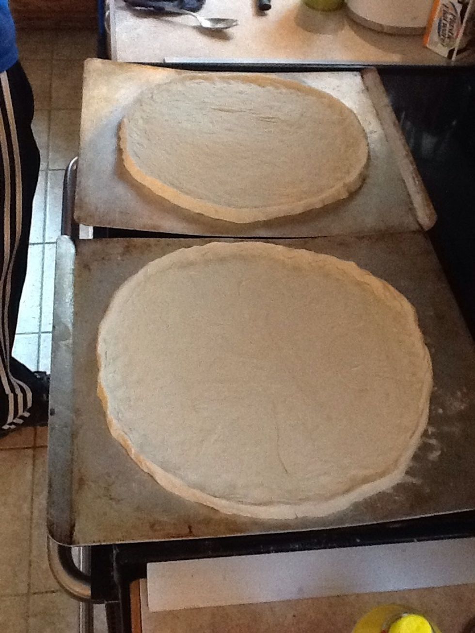 Pinch edge of dough to form crust.