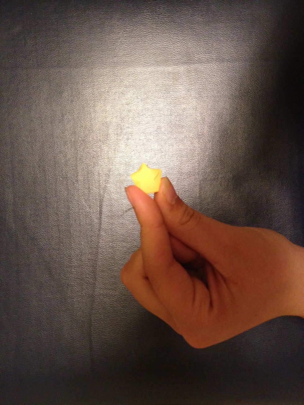 Pinch one point of the pentagon.