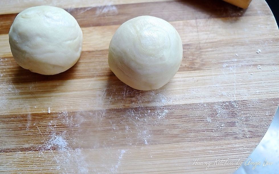 Pinch the dough securely to seal the seam. Form into balls. Repeat the same for the rest of the cut portions.