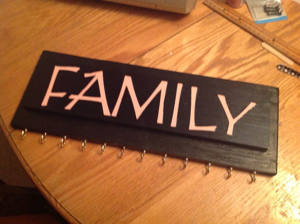 Pink letters! I used my Cricut machine for the lettering (this time). You can use stickers, stencils, stamps, or...freehand if you can!