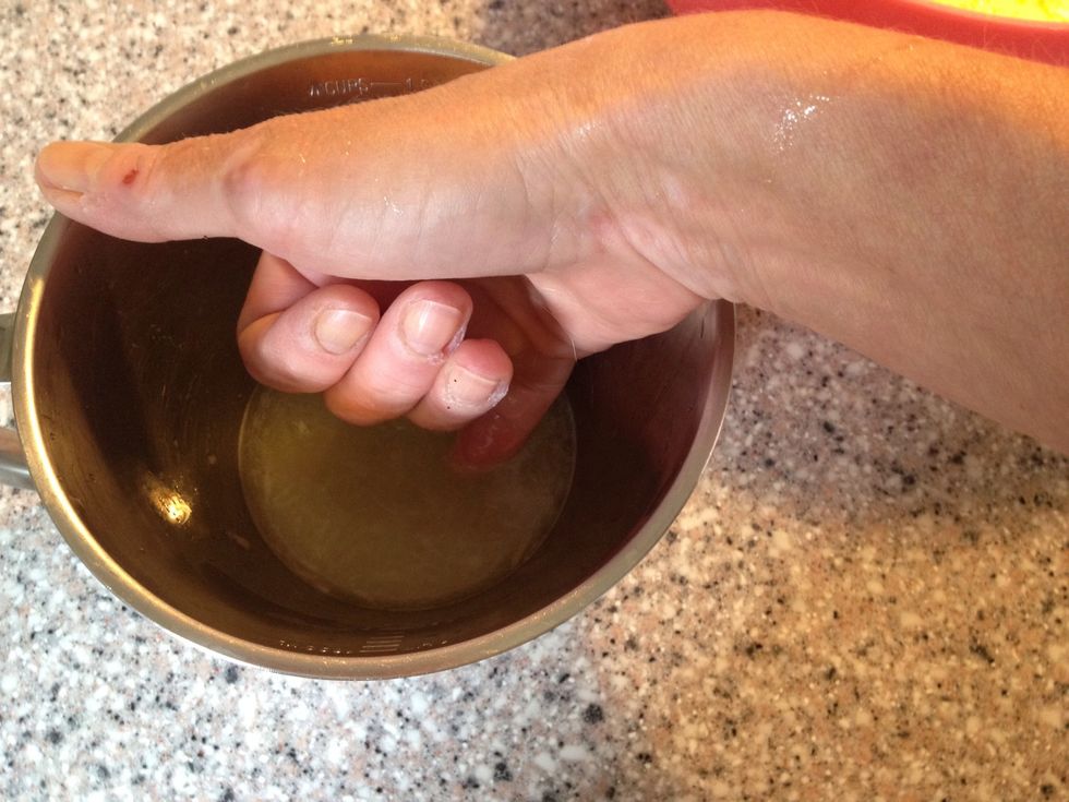 Pinkie test. Not cold , not warm just right. Body temp.