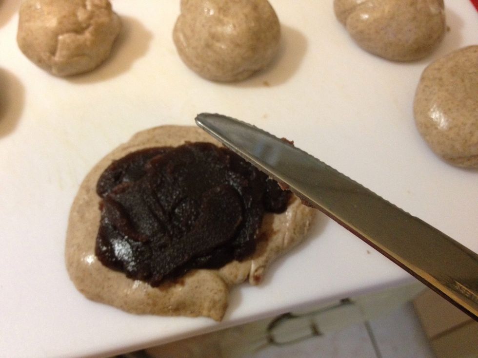 Pipe and then I spread it with a knife. Be generous!