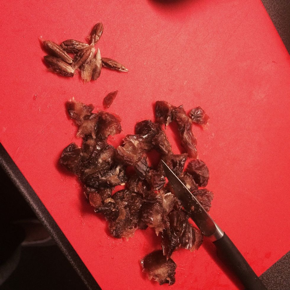Pit and chop the dates