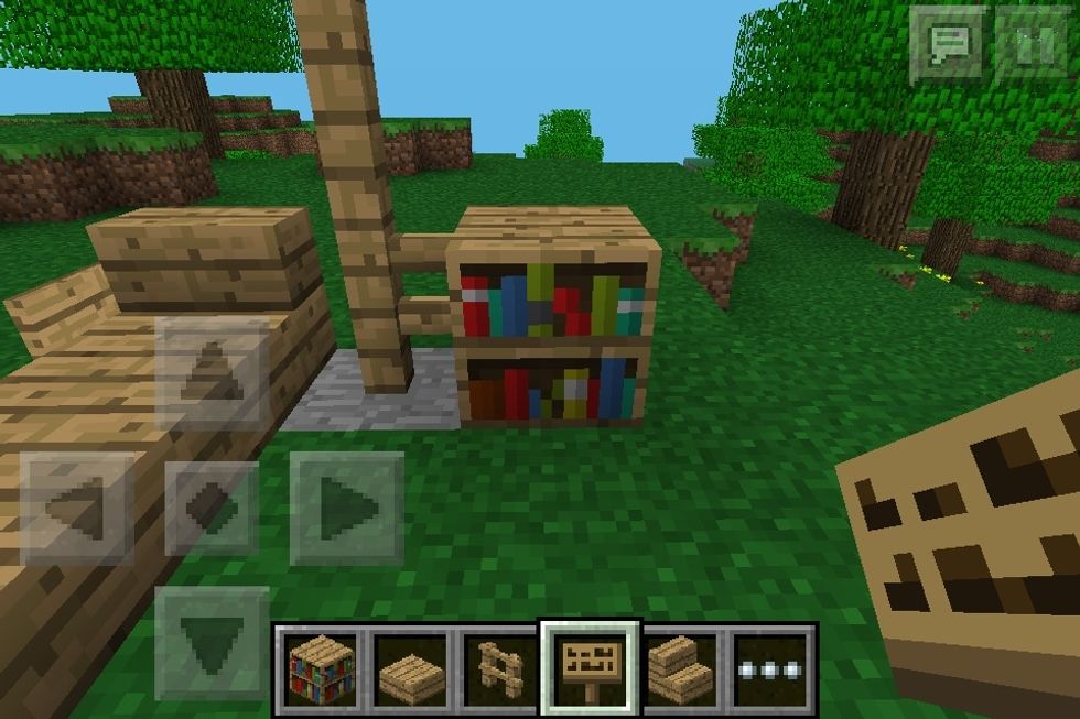Place 1 bookshelf on your right