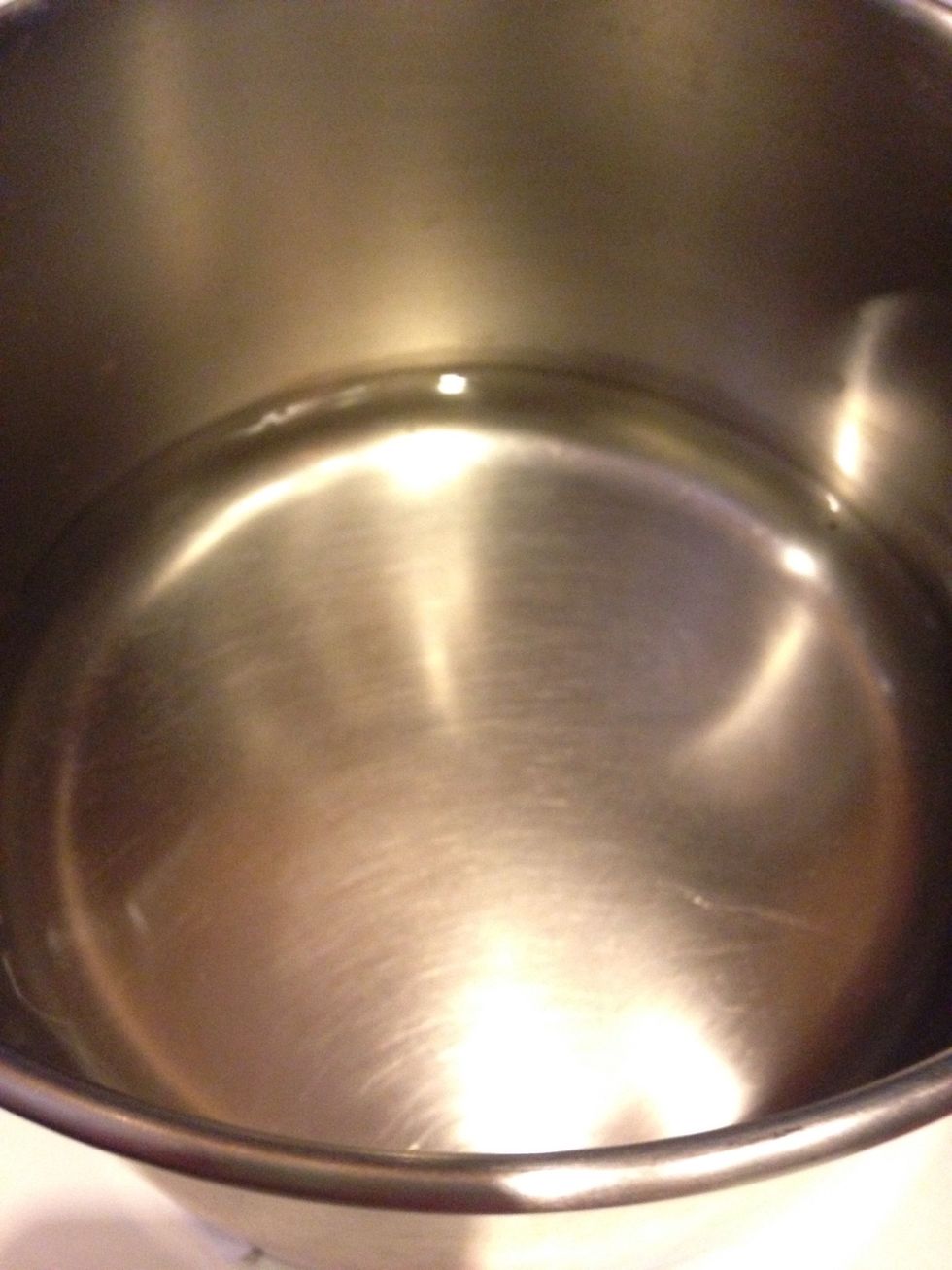 Place 1" of water in a medium saucepan. I am using my 2.5 qt. pan.