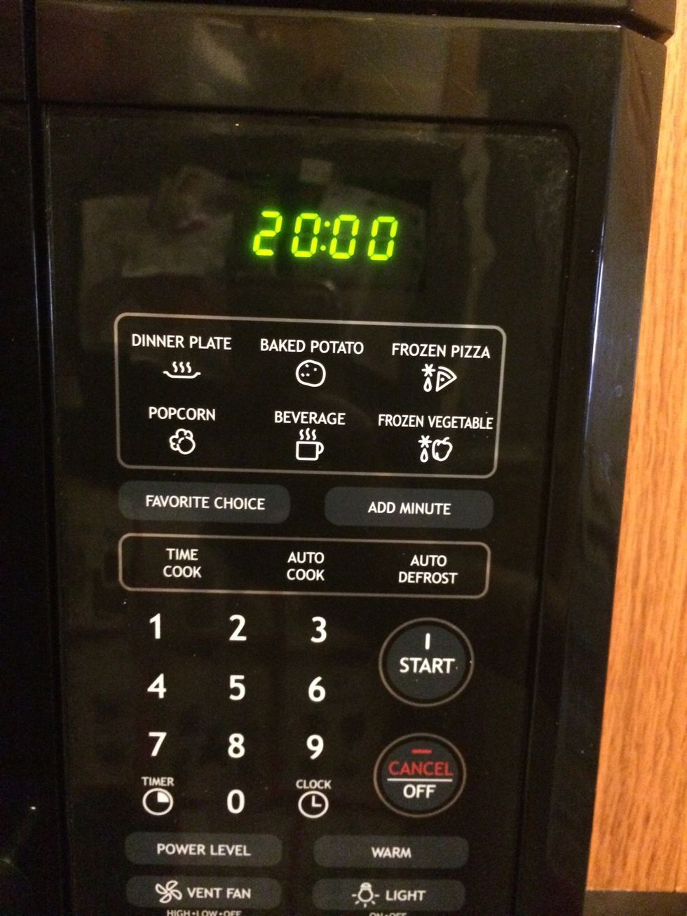 Place 15 to 20 minutes on the timer. This will depend on how big the crayons are and the size of the pieces.