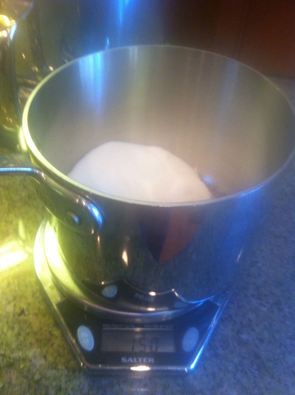 Place 150g granulated sugar in a small saucepan.