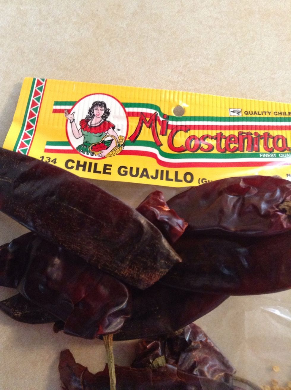 Place 6 chiles in a pan of water and cook until soft.. Usually about 15 minutes.