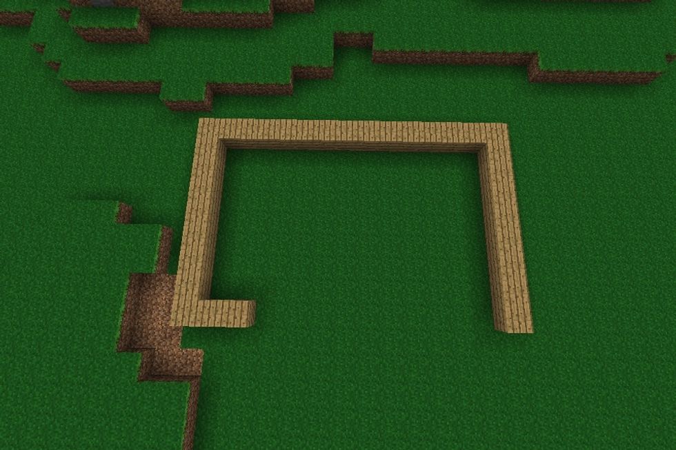 Place 9 wooden planks on the sides and 13 at the top