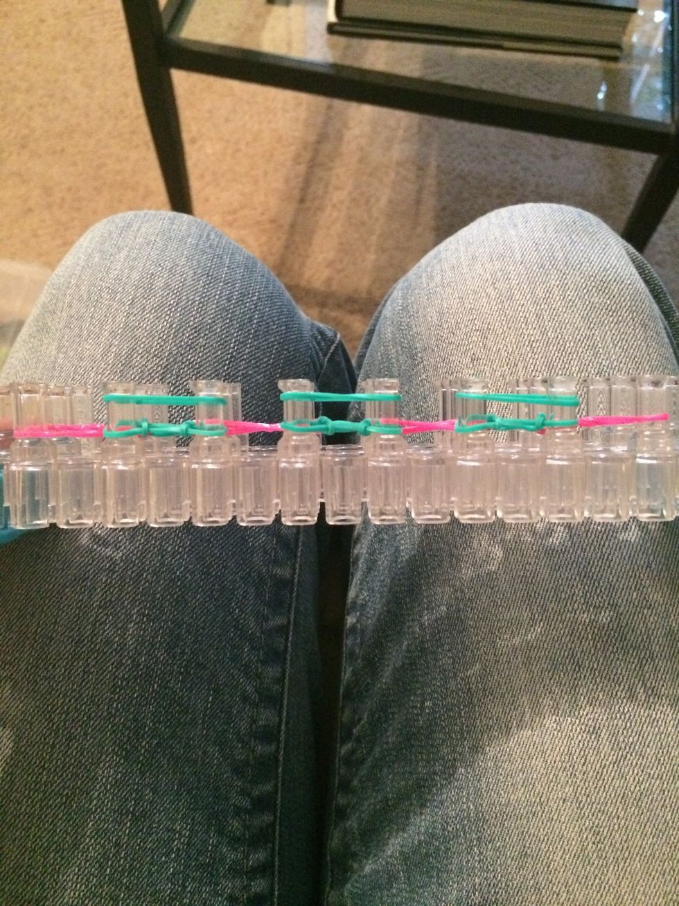 Place a 3rd row of blue bands