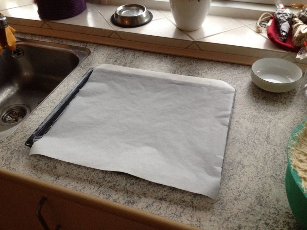 Place a baking sheet on a baking trey