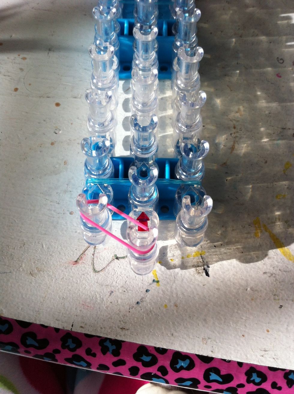 Place a band here. (In the bracelet I will be using pastel-y colors for the cute flower/butterfly affect)