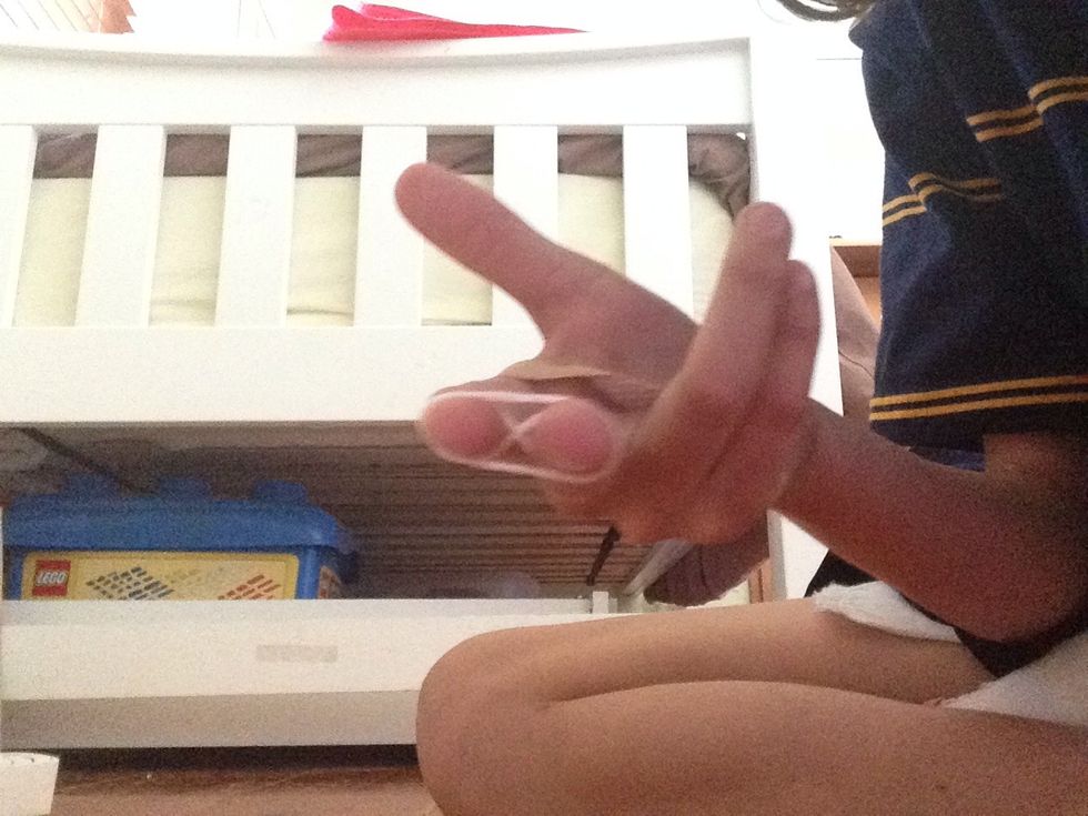 Place a band on top.