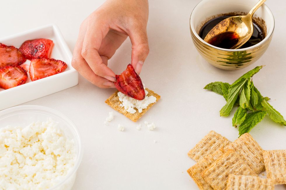 Place a grilled strawberry on top.