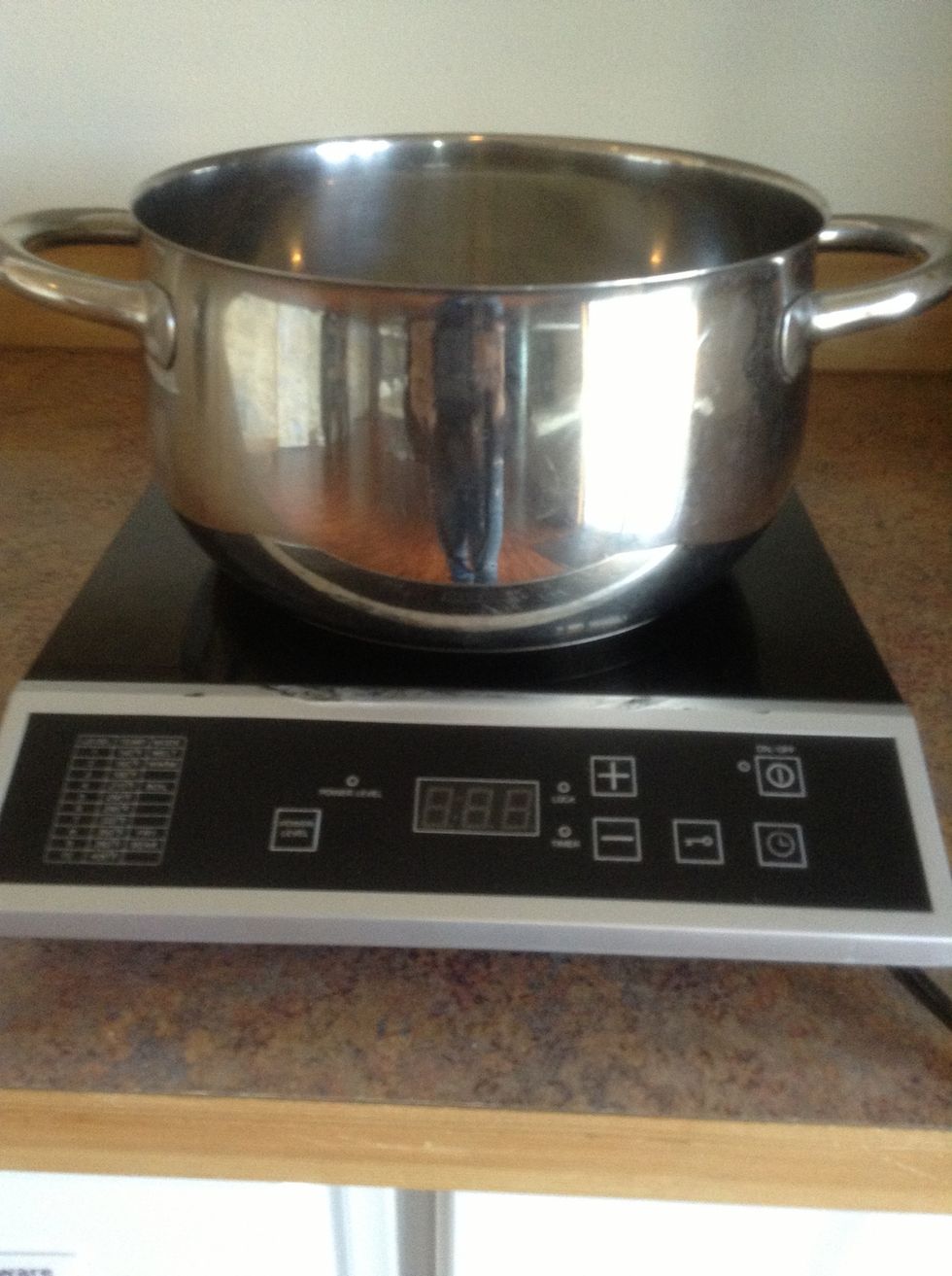 Place a large skillet on burner.