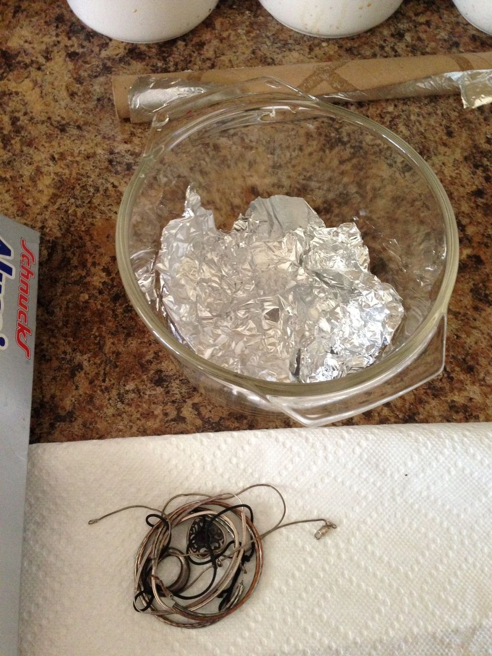 Place a liberal amount of aluminum foil in your bowl