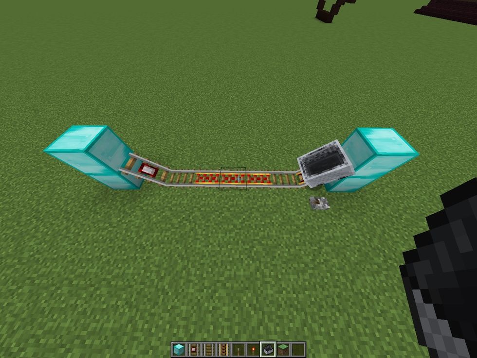 Place a minecart down and to start the timer flick the lever.