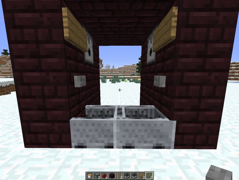 place a minecart, sign, and button on the wall that is NOT right next to space you dig down