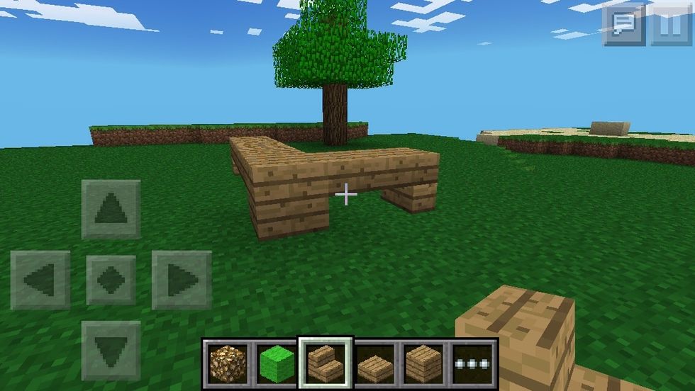 Place a normal block, a stair, and a slab as such