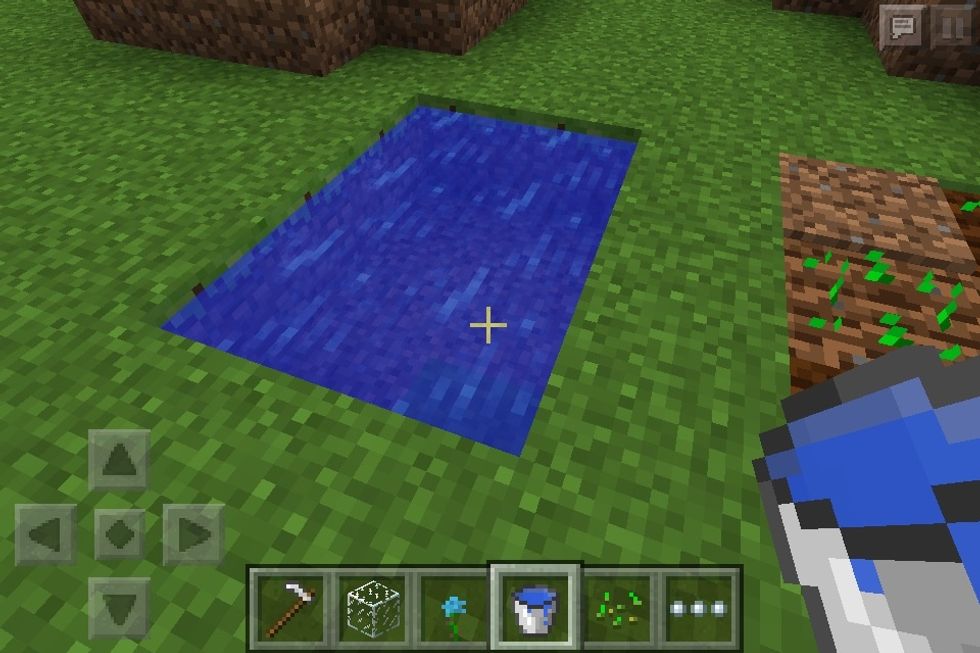 Place a small pool of water to make garden grow faster