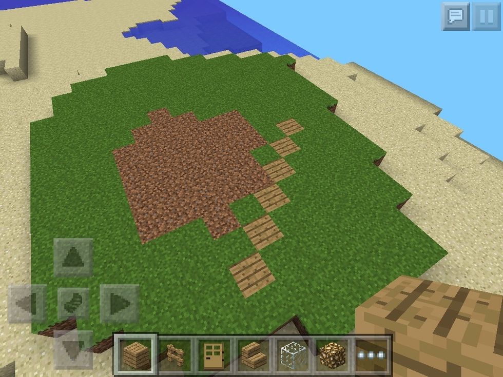 place a strip of 6 blocks