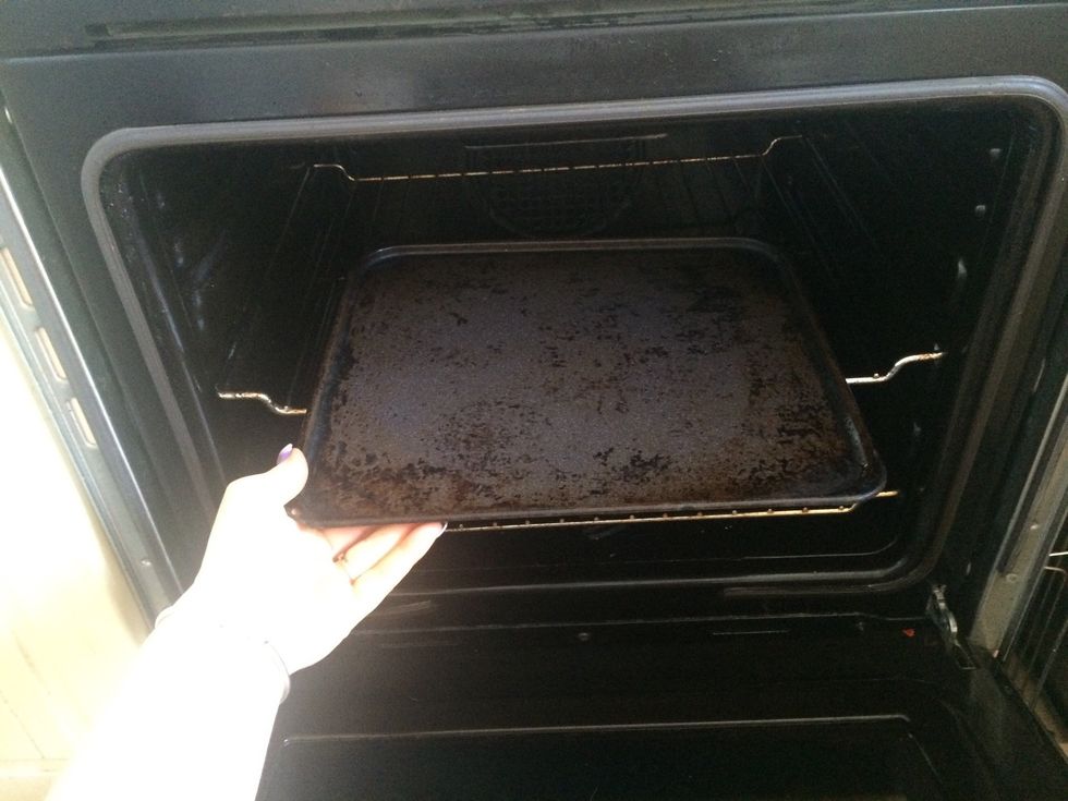 Place a tray in the oven