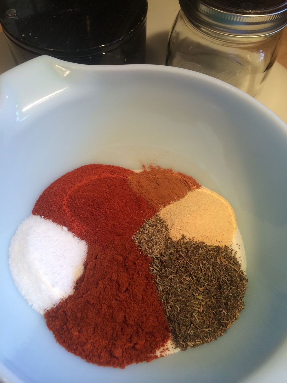 Place all ingredients in a mixing bowl. *Except the pork loin, that's for the grill.