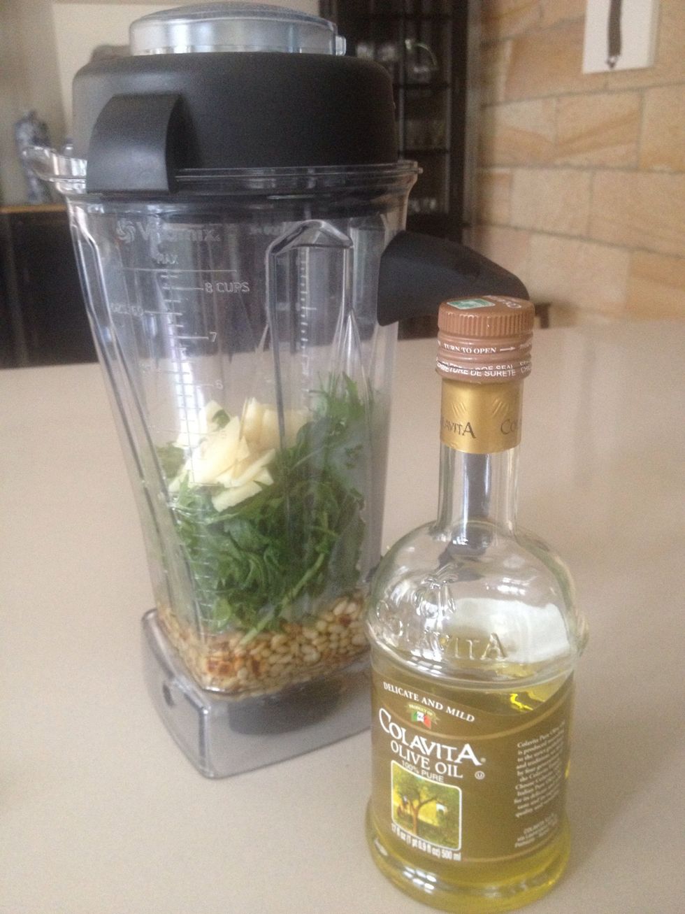 Place all ingredients in the food processor or blender. Add olive oil and lemon juice.