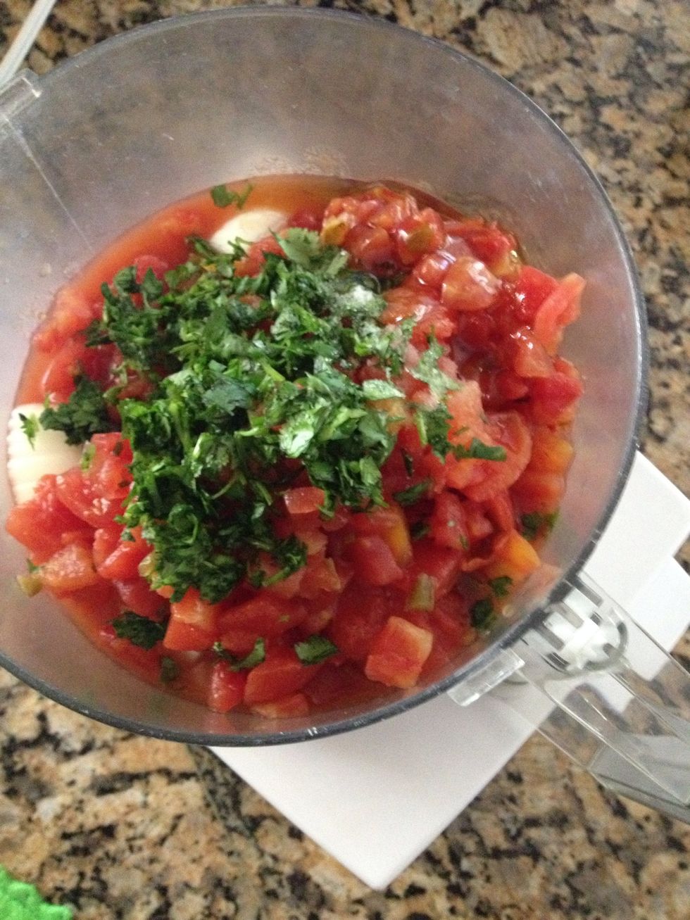 Place all into food processor. Add 2 TB honey, 1 tsp salt and a few pinches of the cilantro