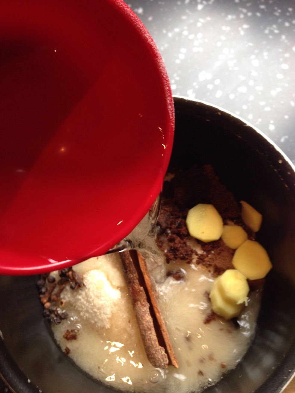 Place all of the ingredients together in a saucepan