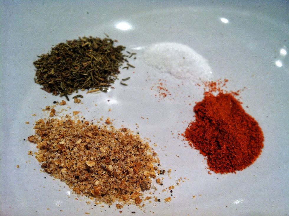 Place all of them in a bowl big enough for your Chicken..