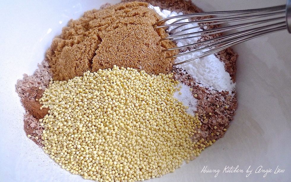Place all the DRY ingredients in a large bowl.