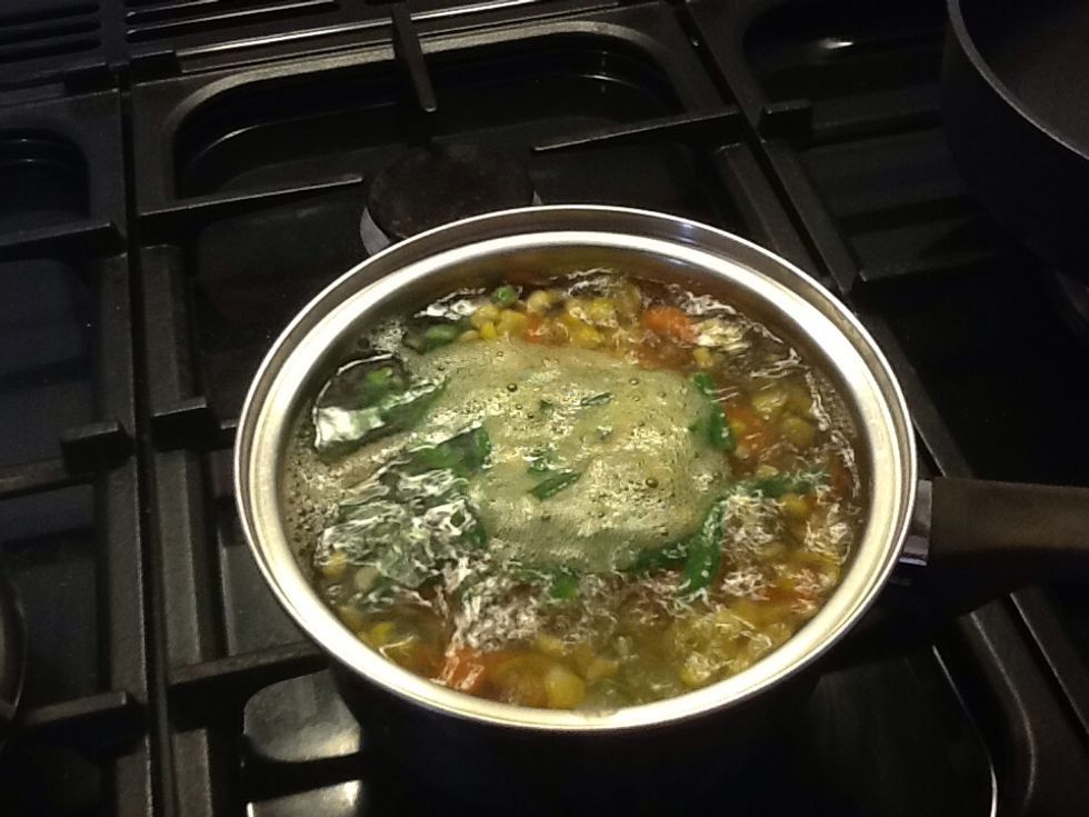 Place all veggies in a boiling pot of water