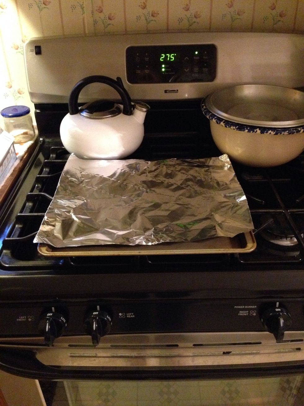 Place aluminum foil over a baking sheet