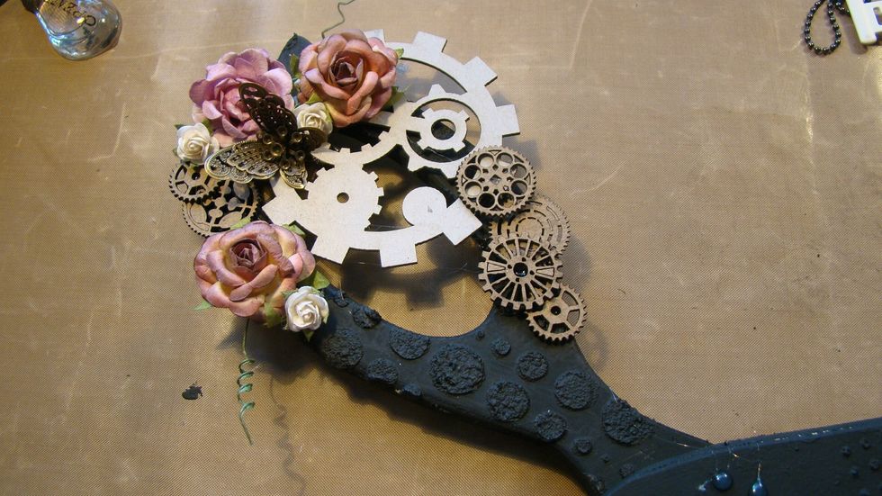 Place and adhere your pieces to the areas of your project.