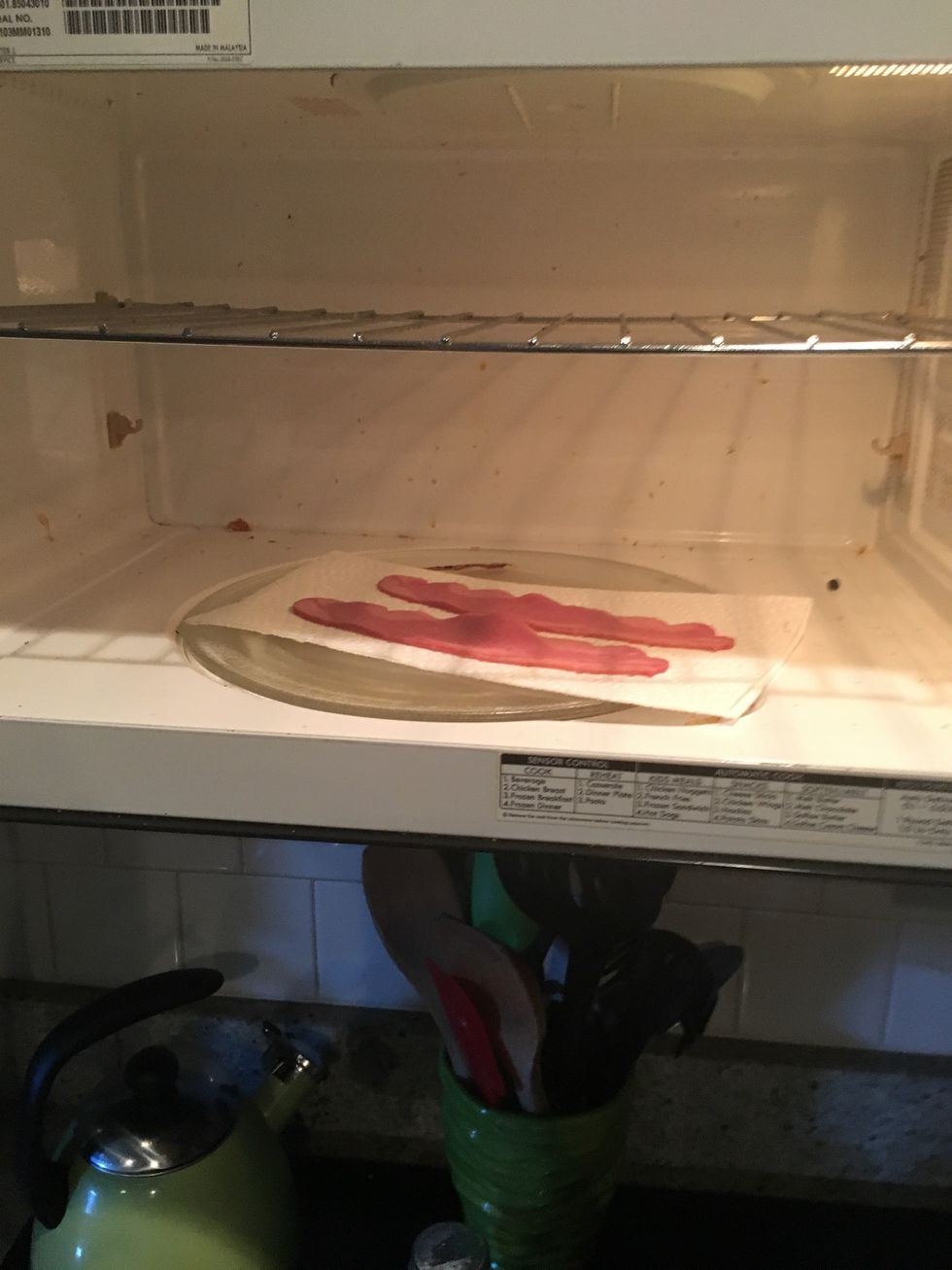 Place bacon in the microwave