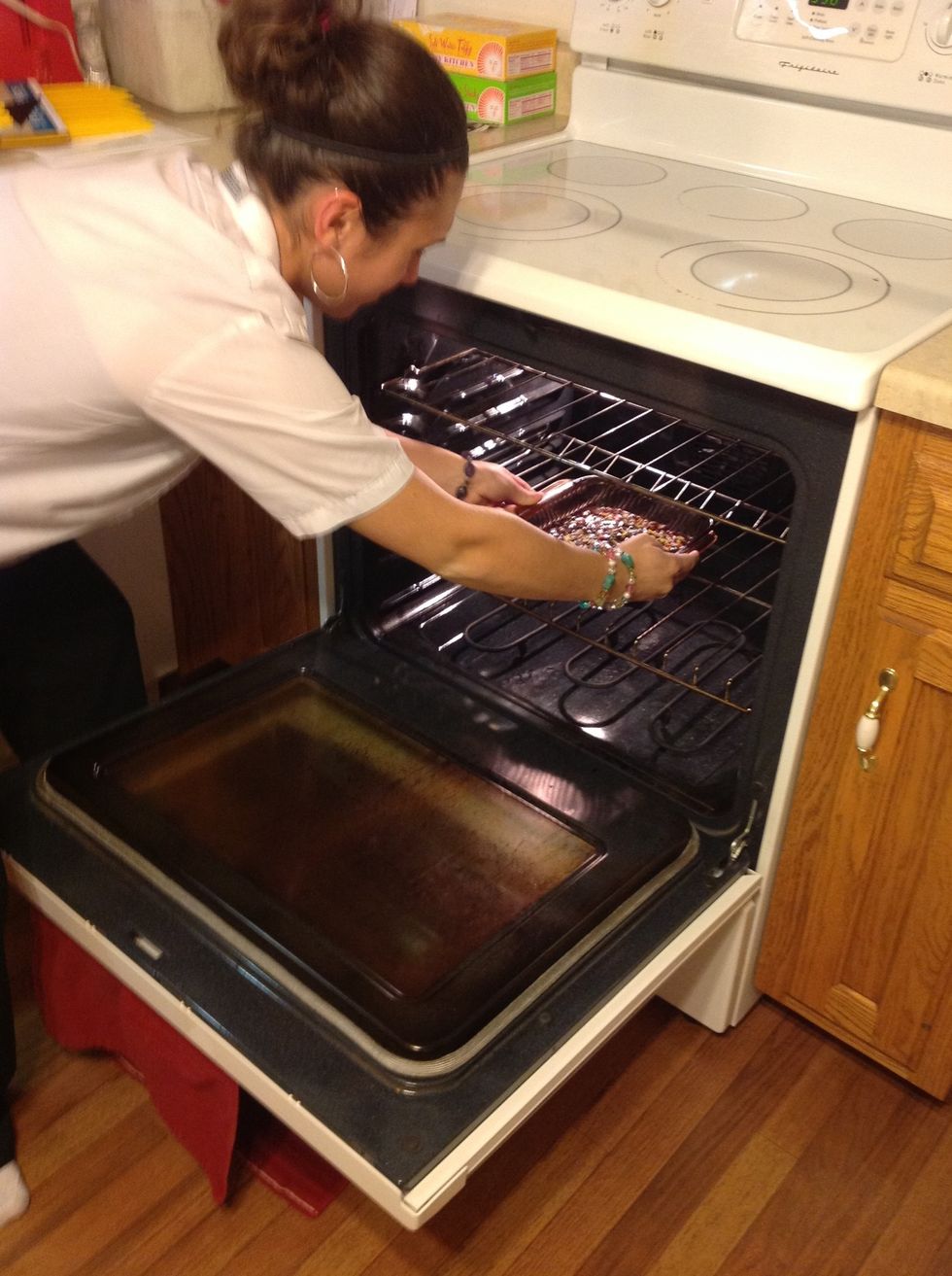 Place baking pan in center of oven.