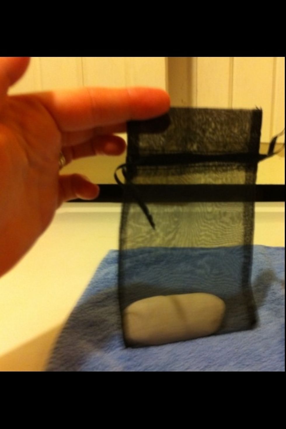 Place Bar Soap Sliver in Mesh Bag.