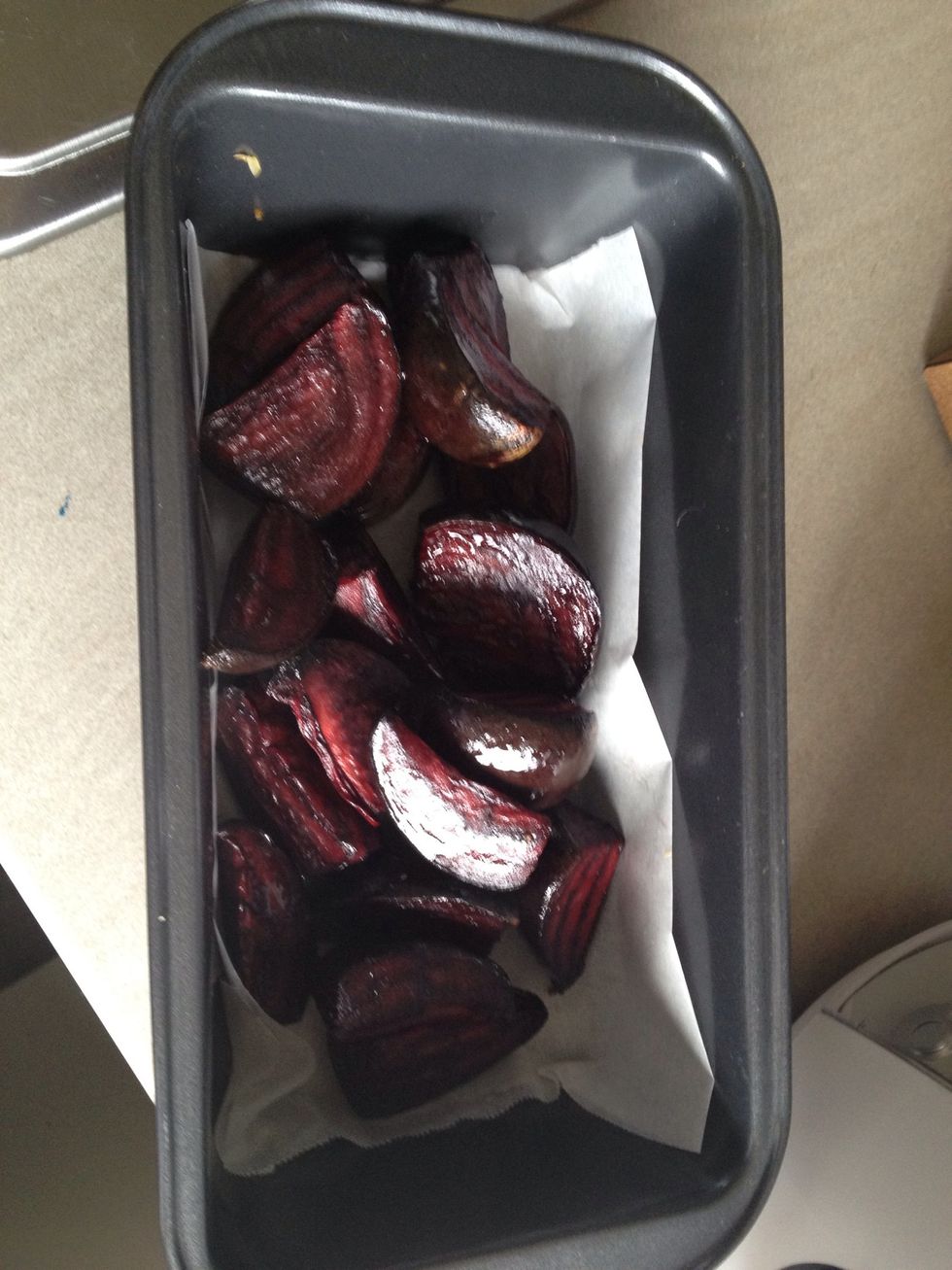 Place beetroot into a lined loaf pan