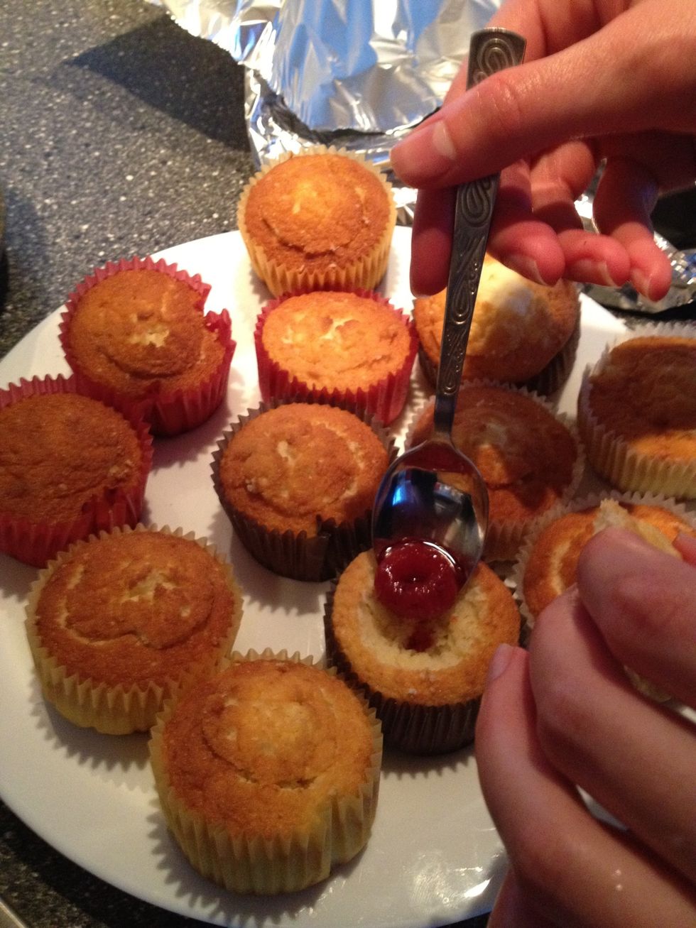 Place boiled cherries inside