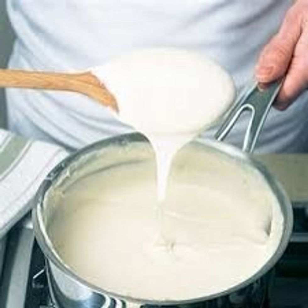 Place butter in a large saucepan on medium heat and stir until melted, remove from heat then stir through flour until a smooth paster forms.return to heat for 2 minutes then remove from heat again.