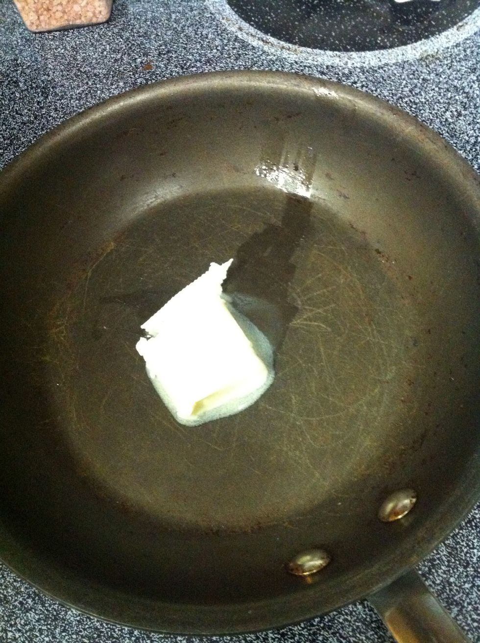 Place butter on pan....